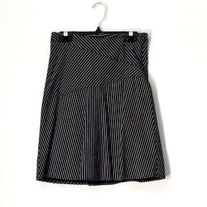 Striped Black and White Midi Skirt